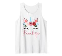 Cute Penelope Magical Floral Unicorn For Girls Tank Top