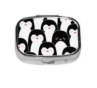Cute Penguin 1,Meta Pill Box 2 Compartment Medicine Case,Portable Organizer