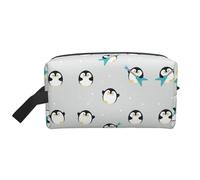 Cute Penguin 1 Print Portable Travel Toiletry Storage Bag Large Capacity 600D Polyester Cosmetic Storage Bag