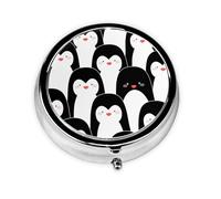 Cute Penguin 1Meta Pill Box 3 Compartment Medicine Case,Portable Organizer
