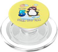 Cute Penguin 5th Birthday In My 5 Year Old Era Fun Arctic PopSockets PopGrip for MagSafe