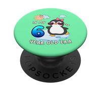 Cute Penguin 6th Birthday In My 6 Year Old Era Fun Arctic PopSockets Adhesive PopGrip