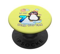 Cute Penguin 7th Birthday In My 7 Year Old Era Fun Arctic PopSockets Adhesive PopGrip