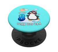 Cute Penguin 8th Birthday In My 8 Year Old Era Fun Arctic PopSockets Adhesive PopGrip