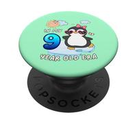 Cute Penguin 9th Birthday In My 9 Year Old Era Fun Arctic PopSockets Adhesive PopGrip