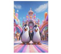 Cute Penguin Adults Wooden Jigsaw Puzzle,3D Puzzle for Kids Wooden Puzzle Toys for Family Game Play Collection Best Gift,Brain Training 1000 Piece （78×53cm）