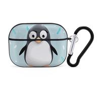 Cute Penguin AirPods Pro Case Cover with Keychain Ring PC Hard Shell Protective Case for AirPods Pro 2nd for Women Men Generation Easy Open Full Drop Protection Cover Black-Style