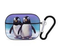 Cute Penguin AirPods Pro Case Cover with Keychain Ring PC Hard Shell Protective Case for AirPods Pro 2nd for Women Men Generation Easy Open Full Drop Protection Cover Black-Style