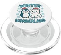Cute Penguin and Polar Bear Winter Wonderland Christmas Kids PopSockets PopGrip for MagSafe