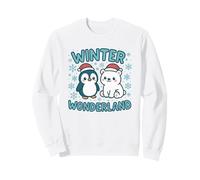 Cute Penguin and Polar Bear Winter Wonderland Christmas Kids Sweatshirt