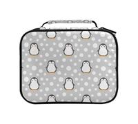 Cute Penguin and Polka Dot Colored Pencil Bag Large Capacity Pencil Case for Colouring Pencils Pen Bag Marker Organizer