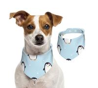 Cute Penguin And Snow Printed,Dog Bandanas Cotton Pet Scarf Adjustable Bibs for Pet,S