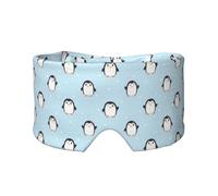 Cute Penguin and Snow Printed, Full Eye Covers Light Blocking Eye Mask Sleep Eye and Ear Muffs