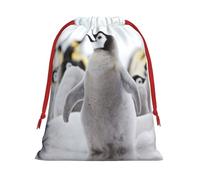 Cute Penguin Animal Pattern Christmas Drawstring Gift Bags Large Size Xmas Goody Wrapping Bags Valentine Favors Party