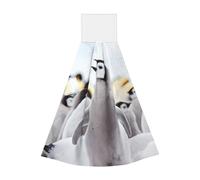 Cute Penguin Animal Pattern Coral Velvet Hand Wipes Hanging Towel - Quick Dry Cleaning Cloths for Kitchen, Bathroom, Camping & More