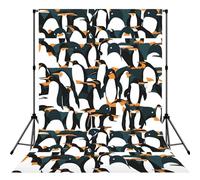 Cute Penguin Animal Pattern Multi-Scene Photography Backdrop For Baby Shower, Portrait, Party, Video & Home Decoration - 5x7ft