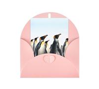 Cute Penguin Animal Pattern Personalized Christmas Thanksgiving Greeting Card 6x4 inches with Pink Envelope for Business Wedding Birthday Housewarming Holiday Card for Family Friends Teachers 1 pc