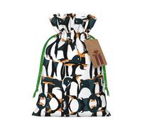 Cute Penguin Animal Pattern Print Drawstring Pouch For Gifts,Reusable Adorable Gift Bags,Perfect For Jewelry And More