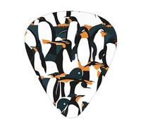 Cute Penguin Animal Pattern Print Guitar Pick for Men Women Triangle Instrument Accessories Plectrums(12pcs One sided)