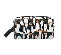 Cute Penguin Animal Pattern Print Travel Grooming Storage Bag, Reusable Makeup Storage Organizer, Bathroom Supplies