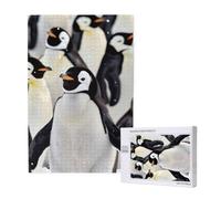 Cute Penguin Animal Pattern Printed 1000 Piece Jigsaw Puzzle for Adults, Cut Brain Teaser Game for Family Home Decor Gift(29.5x19.7 Inch)