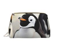 Cute Penguin Animal Pattern Printed Makeup Bag for Women Portable Leather Make up Bag Travel Zipper Cosmetic Bags Organizer