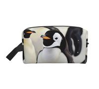Cute Penguin Animal Pattern Printed Makeup Bag Travel Portable Cosmetic Bag Large Capacity Makeup Case Toiletry Handbag Organiser for Women