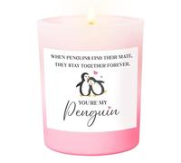 Cute Penguin Anniversary Candle Gift for Couple, Engagement Candle Wedding Gifts for Couples 2025, I Love You Gift for Her Him, Romantic Present, Birthday Gifts for Girlfriend Boyfriend