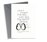 Cute Penguin Anniversary Card - Penguins - When A Penguin Finds Their Mate, They Stay Together Forever