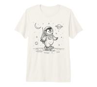 Cute Penguin Astronaut Lunar Explorer Cosmic Adventure Premium T-Shirt