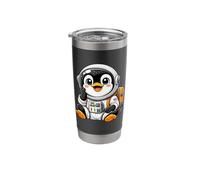 Cute Penguin Astronaut Space and Explorer Adventure Stainless Steel Insulated Tumbler
