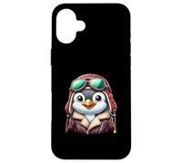 Cute Penguin Aviator Pilot Animal Art Case for iPhone 16 Plus