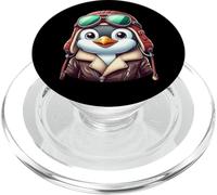 Cute Penguin Aviator Pilot Animal Art PopSockets PopGrip for MagSafe