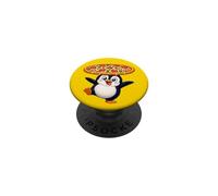 Cute Penguin Balancing Pizza Cartoon Design PopSockets Adhesive PopGrip