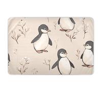 Cute Penguin Beige Extra Large Resuable Bed Underpads Waterproof Washable Baby Diaper Changing Pad Cute Cool Travel Mattress for Baby Toddler Children 52" L x 34" W
