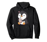 Cute Penguin Bubble Tea Kawaii Anime Penguins Lover Girls Pullover Hoodie