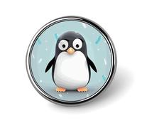 Cute Penguin Button Pin,Design Your Own Personalized Pin Back Button Badges Exquisite Round Badge Travel Brooch Metal Decorative Pins for Hat Clothes Backpack