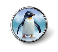 Cute Penguin Button Pin,Design Your Own Personalized Pin Back Button Badges Exquisite Round Badge Travel Brooch Metal Decorative Pins for Hat Clothes Backpack