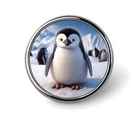 Cute Penguin Button Pin,Design Your Own Personalized Pin Back Button Badges Exquisite Round Badge Travel Brooch Metal Decorative Pins for Hat Clothes Backpack