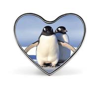Cute Penguin Button Pin Heart Shape Alloy Lapel Pins Badges Novelty Funny Enamel Pins Personalized Pinback Button Badges Cute Heart Brooche for Jackets Bags