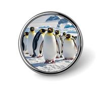 Cute Penguin Button Pin Round Alloy Lapel Pins Badges Novelty Funny Enamel Pins Button Lapel Personalized Pinback Button Badges Cute Brooche Pin for Backpacks Jackets Bags