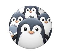 Cute Penguin Button Pins 5 Pcs, 2.4 Inch Round Button Badges Metal Personalized Picture Photo Pin Buttons Kit For Craft Supplies Christmas Diy Party Projects