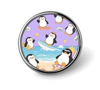Cute Penguin Button Pins Round Badges Lapel Pins