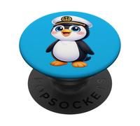 Cute Penguin Captain on a Boat Sailing Adventure PopSockets Adhesive PopGrip