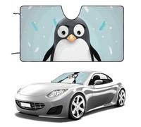 Cute Penguin Car Windshield Sun Shade Keep Car Interior Cool 51"x28" Folding Front Window Sun Shade, Heat Shield for SUV, Truck, Blocks UV