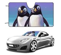 Cute Penguin Car Windshield Sun Shade Keep Car Interior Cool 55"x30" Folding Front Window Sun Shade, Heat Shield for SUV, Truck, Blocks UV