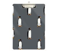 Cute Penguin Charcoal White Forklift clipboard Transparent for Homework Pediatric Size 9 x 12.5 Tablas para escribir