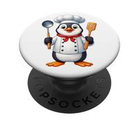 Cute Penguin Chef Cooking Food Design PopSockets Adhesive PopGrip