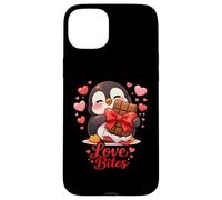 Cute Penguin Chocolate Valentine Love Bites Hearts Case for iPhone 15 Plus