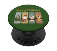 Cute Penguin Christmas - Merry Chillmas Winter Design PopSockets Adhesive PopGrip